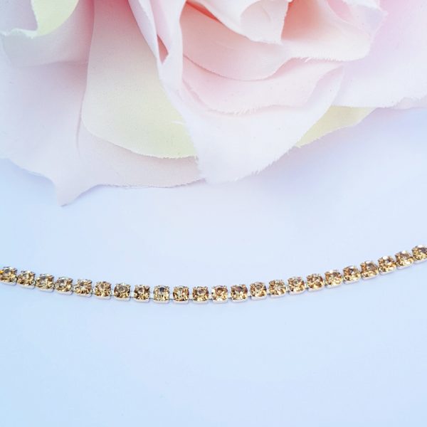 Crystal Anklet - Topaz & Gold - A06LT